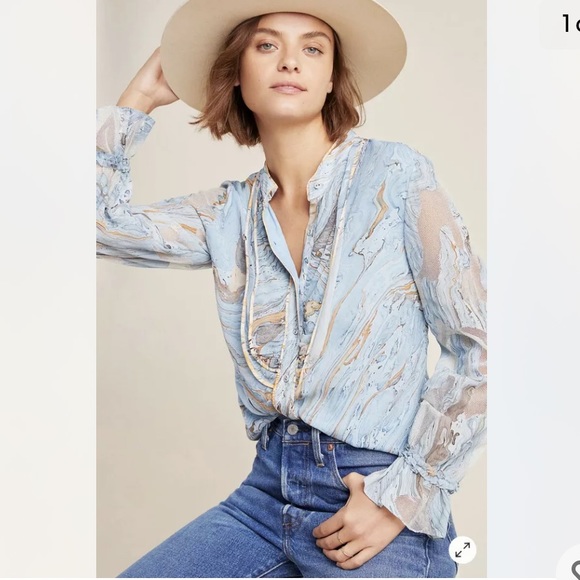 geisha designs Tops - Geisha Designs Anthropologie Portia Marble blouse